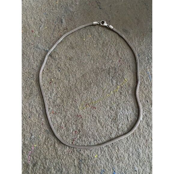 925 Collar Necklace Sterling Silver NG Rope Style Stamped - Picture 1 of 11